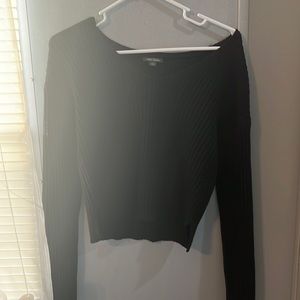 cropped ribbed sweater